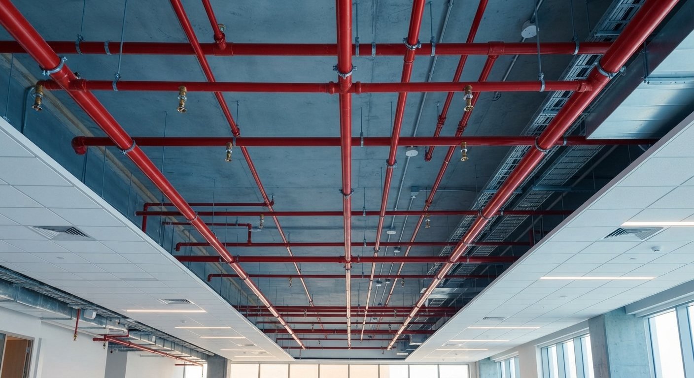 Fire sprinkler layout · FP-101 Fire sprinkler layout plan with branch lines and sprinkler heads