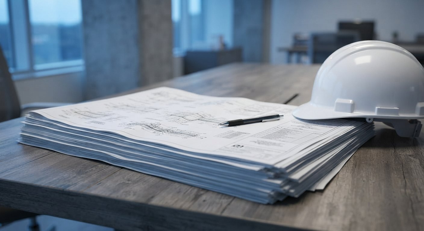Stack of MEP permit drawing sheets with title blocks
